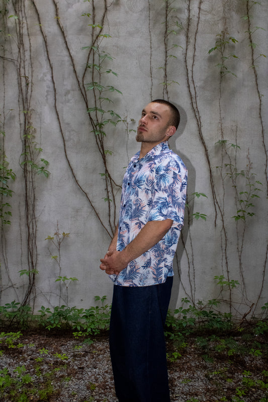 Camisa manga curta estampada palm leaf - DILE