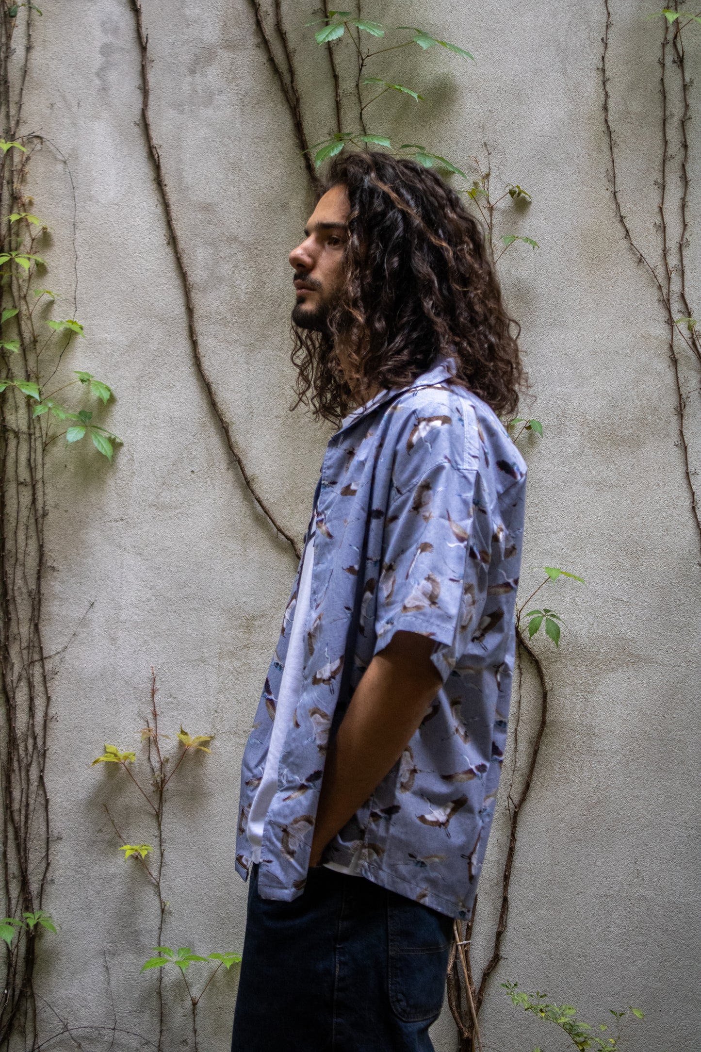 Camisa manga curta estampada birds