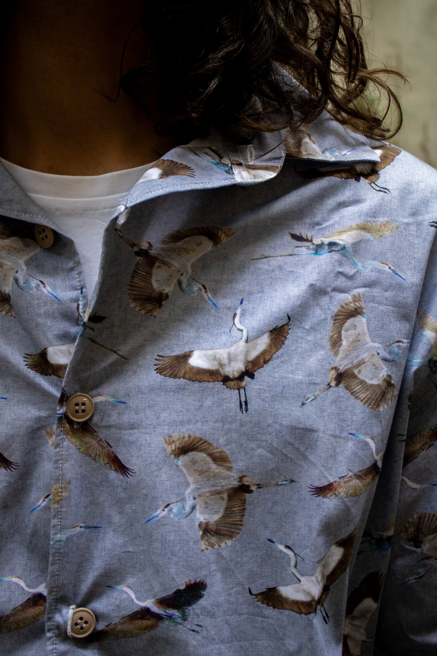 Camisa manga curta estampada birds