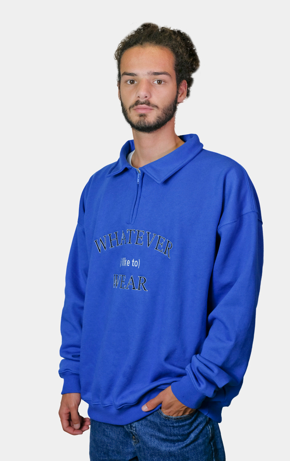 Sweatshirt oversize azul bordado - DILE