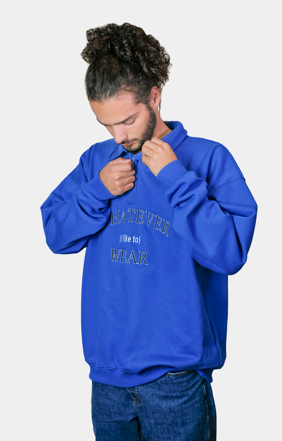 Sweatshirt oversize azul bordado - DILE