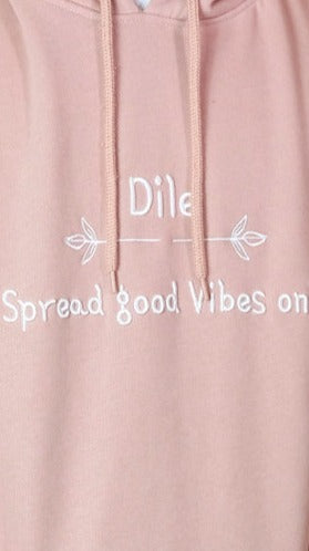 Hoodie oversize Good Vibes bordado - DILE