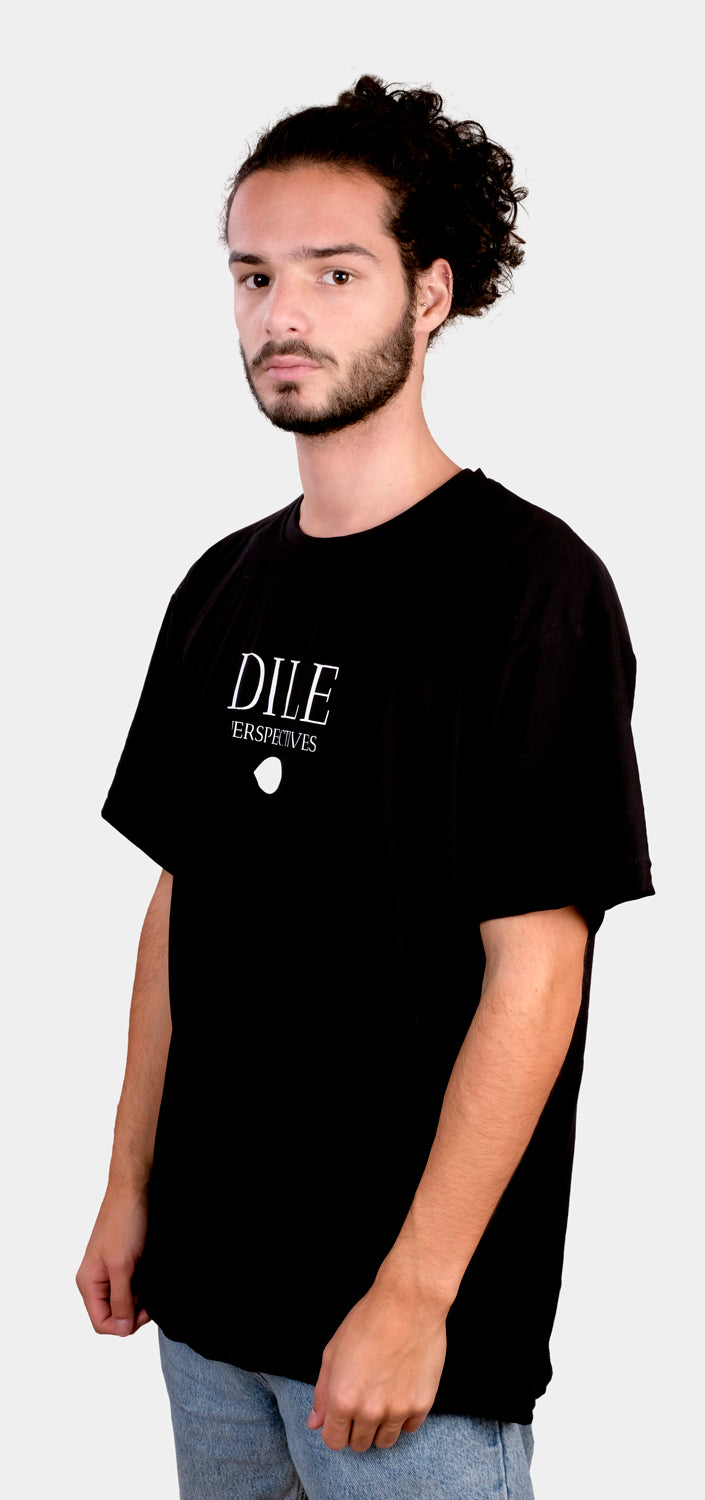 T-shirt oversize preta prespective - DILE