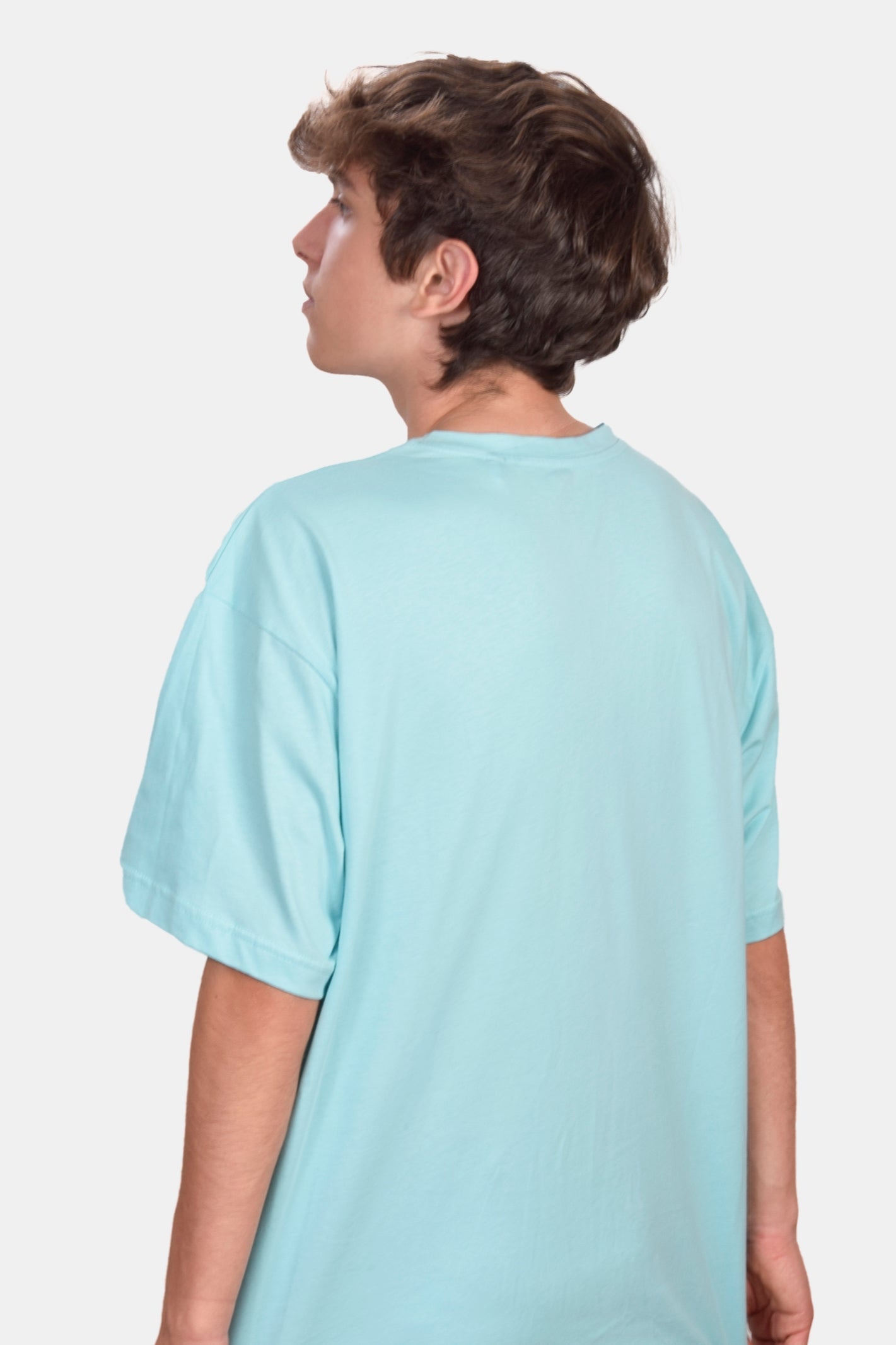 T-shirt oversize azul claro com DILE bordado - dile